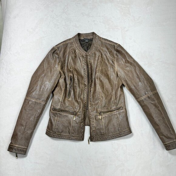 Suzy Shier Women's M Faux Leather Biker Jacket - Stylish Outerwear - Picture 1 of 14